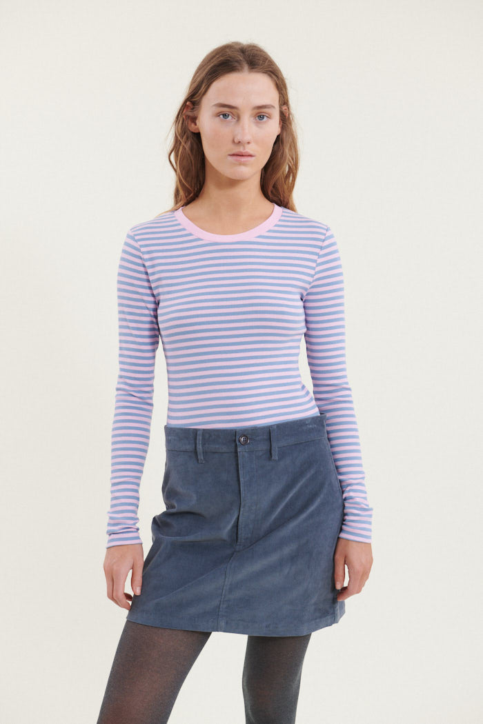 Basic Apparel Ludmilla LS Tee T-shirts 740 Sweet lilac/Windward blue